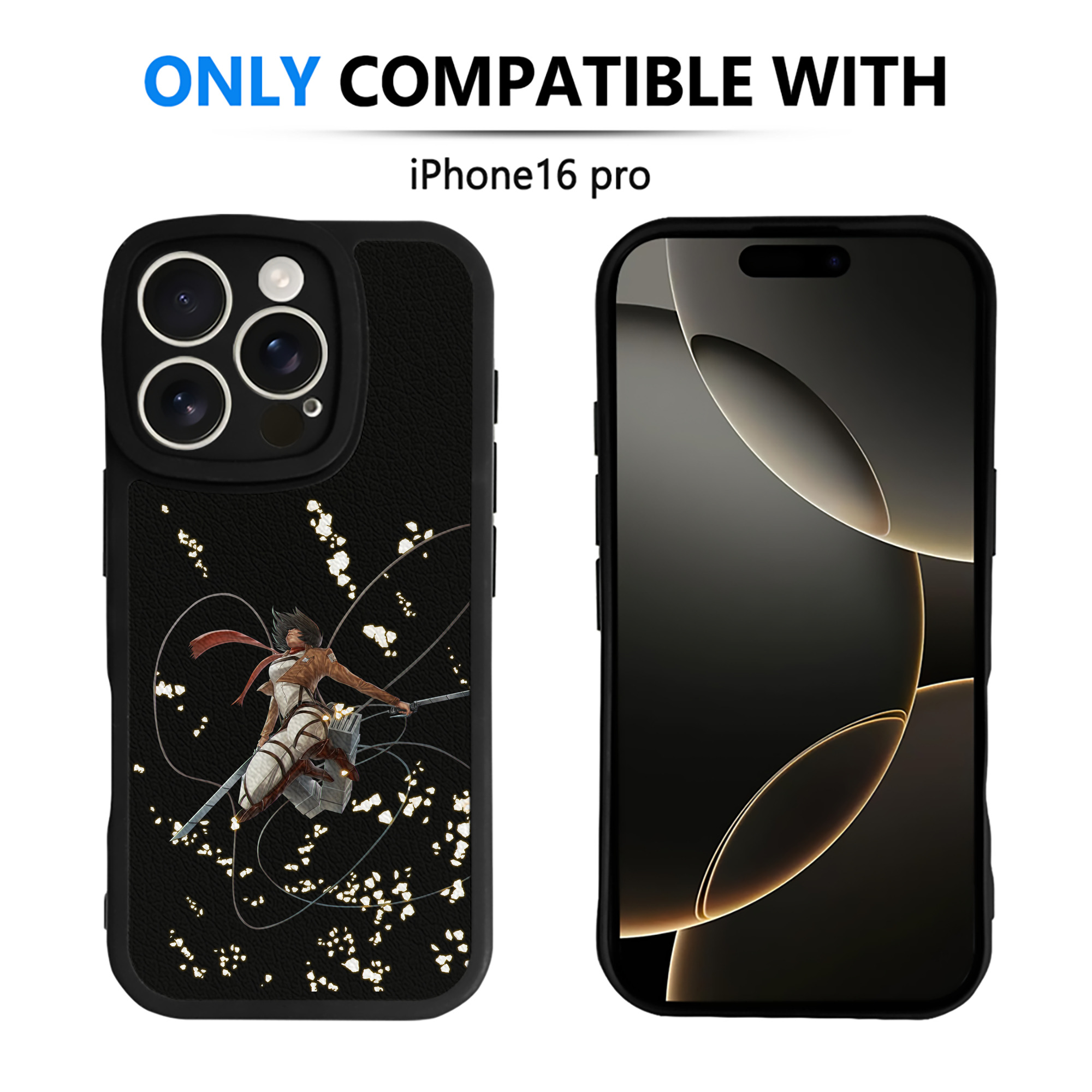 （画像用） 進撃の巨人 ミカサ·アッカーマン Attack on Titan Mikasa Ackerman 【iPhone 16シリーズ対応】シリコンスマホケース（レザー調） 材質：シリコン